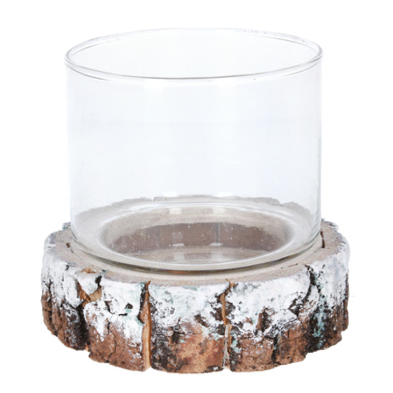 Small Tea Light Holder on Resin Log Slice by Gisela Graham